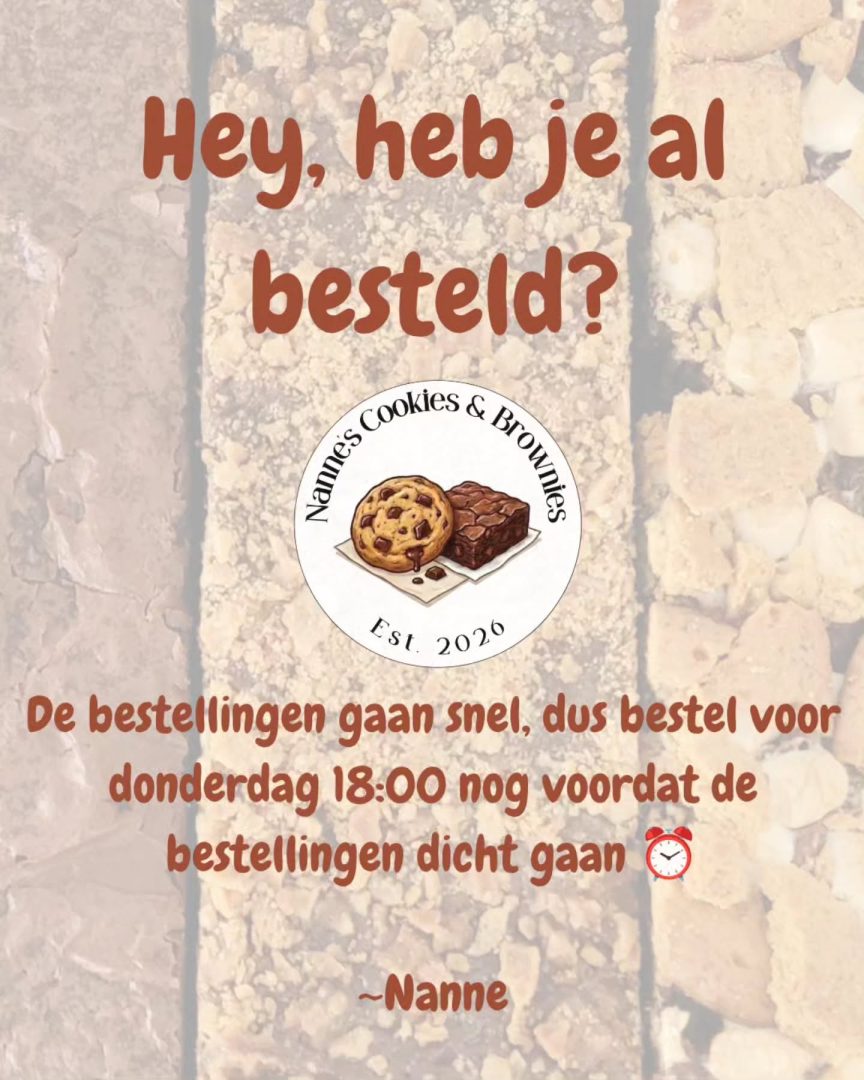 Instagram-post van Nanne's Cookies & Brownies
