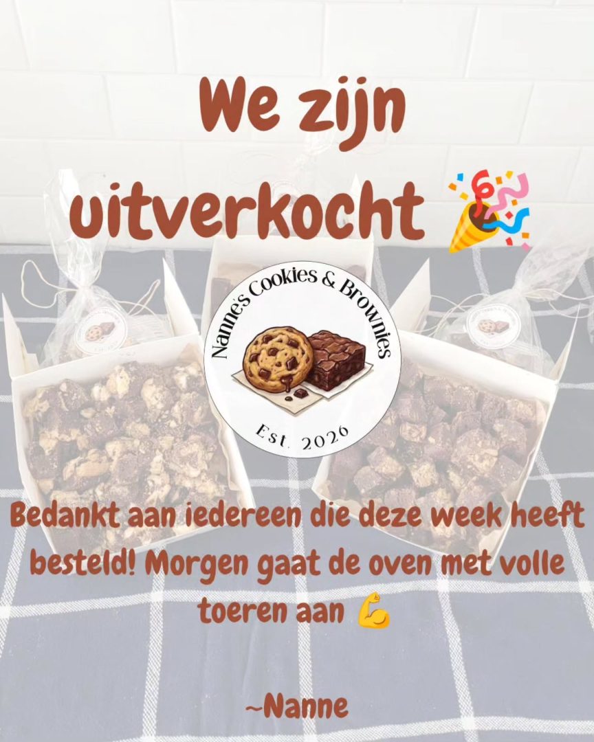 Instagram-post van Nanne's Cookies & Brownies